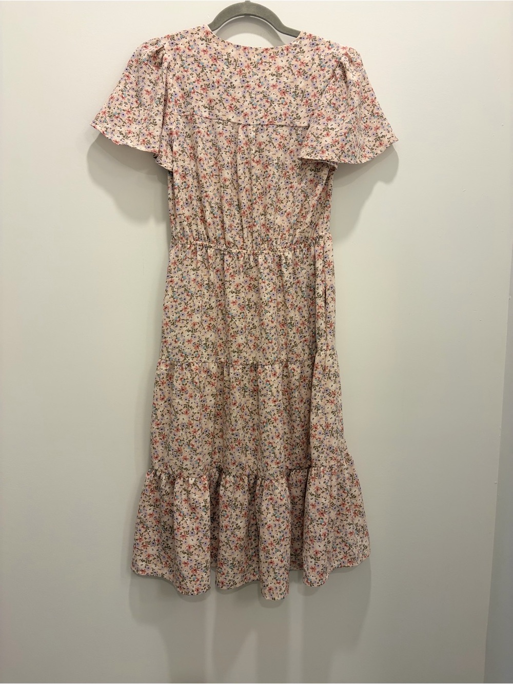 Monteau LA Floral Tiered Midi Dress Small Boho Cottagecore - Picture 3 of 8